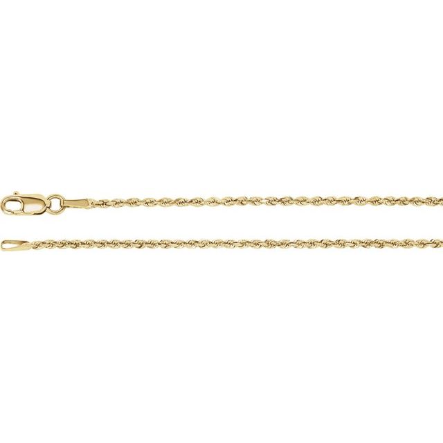 14K Gold 1.6 mm Diamond-Cut Rope Chain