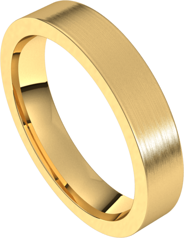 4mm Flat Satin Finish Comfort Fit Wedding Ring