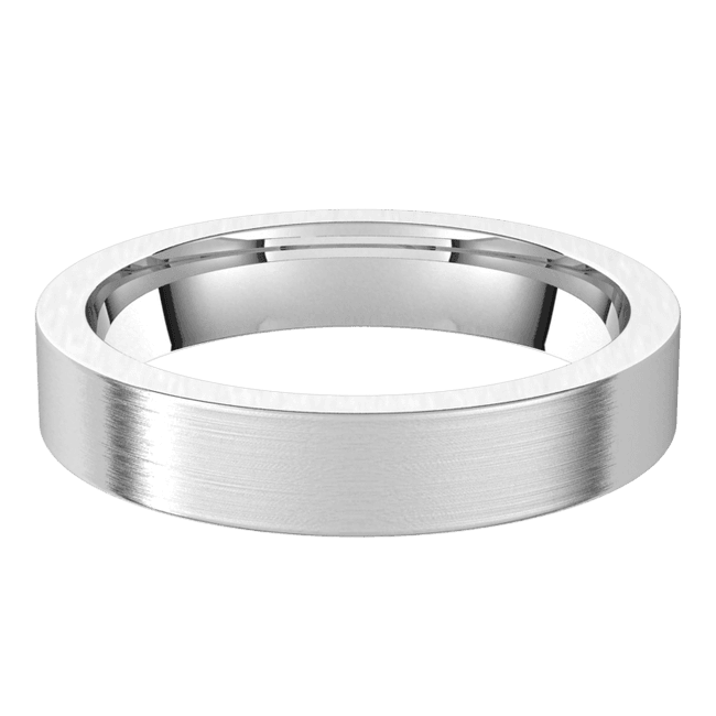 4mm Flat Satin Finish Comfort Fit Wedding Ring
