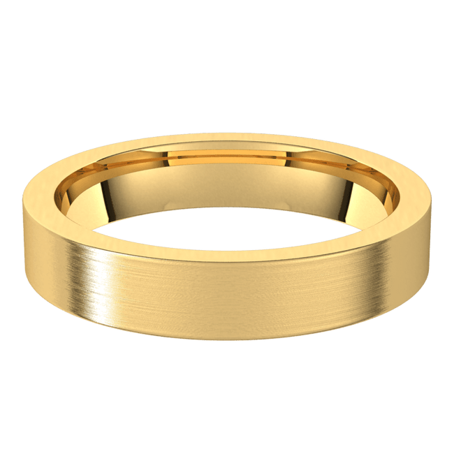 4mm Flat Satin Finish Comfort Fit Wedding Ring