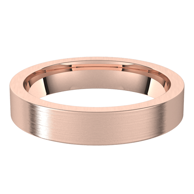 4mm Flat Satin Finish Comfort Fit Wedding Ring