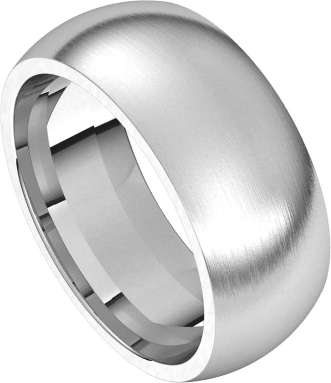 8 毫米半圆形缎面内圈贴合结婚戒指