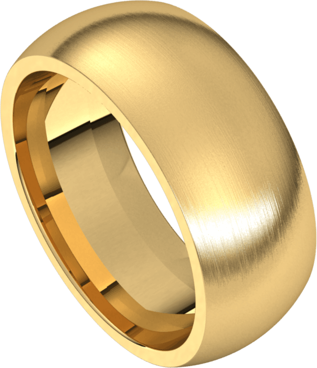 8 毫米半圆形缎面内圈贴合结婚戒指