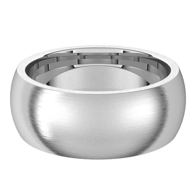 8 毫米半圆形缎面内圈贴合结婚戒指