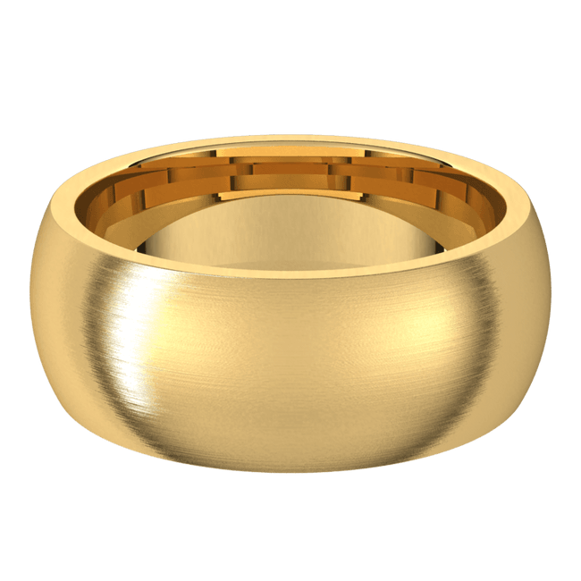 8 毫米半圆形缎面内圈贴合结婚戒指