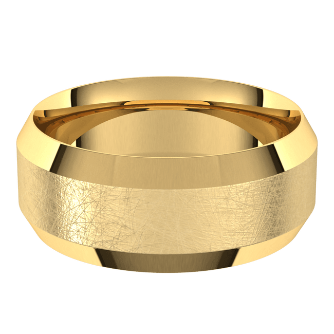 8 毫米平斜边冰纹内圈贴合结婚戒指