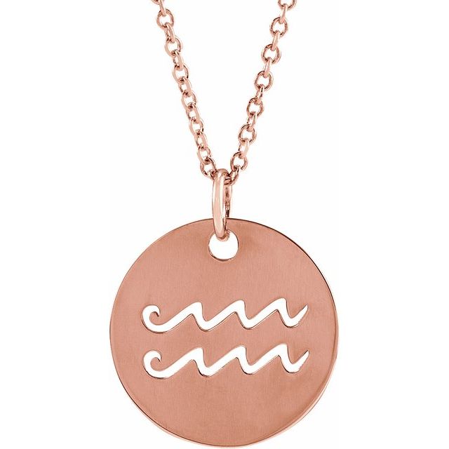 Aquarius Disc Zodiac Pendant