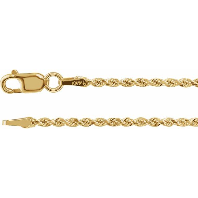 14K Gold 1.6 mm Diamond-Cut Rope Chain