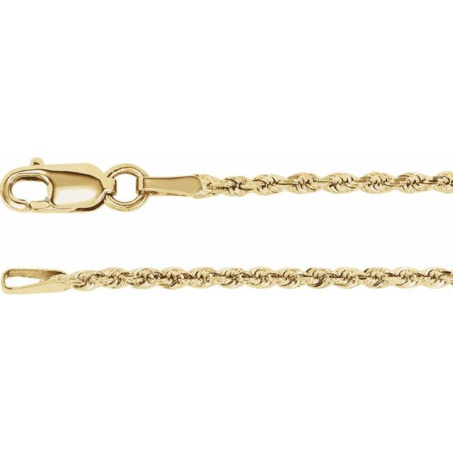 14K Gold 1.6 mm Diamond-Cut Rope Chain