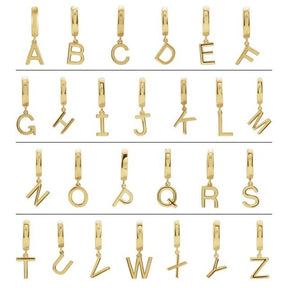 14K Gold Initial A-Z Hinged Huggie Earring