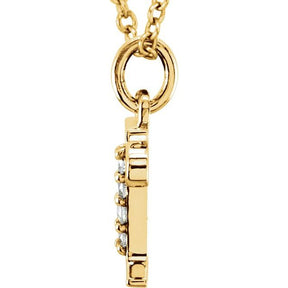 14K Gold Natural Diamond Lowercase Initial a-z Necklace