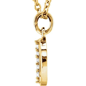 14K Gold Natural Diamond Lowercase Initial a-z Necklace