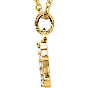 14K Gold Natural Diamond Lowercase Initial a-z Necklace