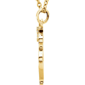 14K Gold Natural Diamond Lowercase Initial a-z Necklace