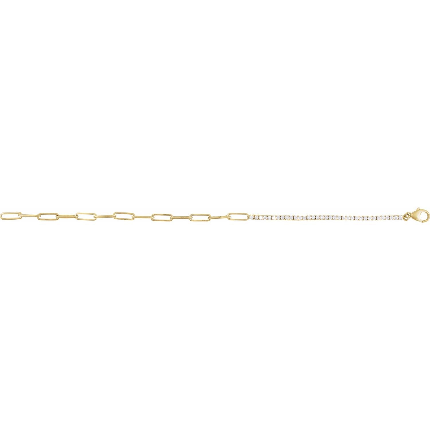 14K Gold Natural Diamond Line Bracelet