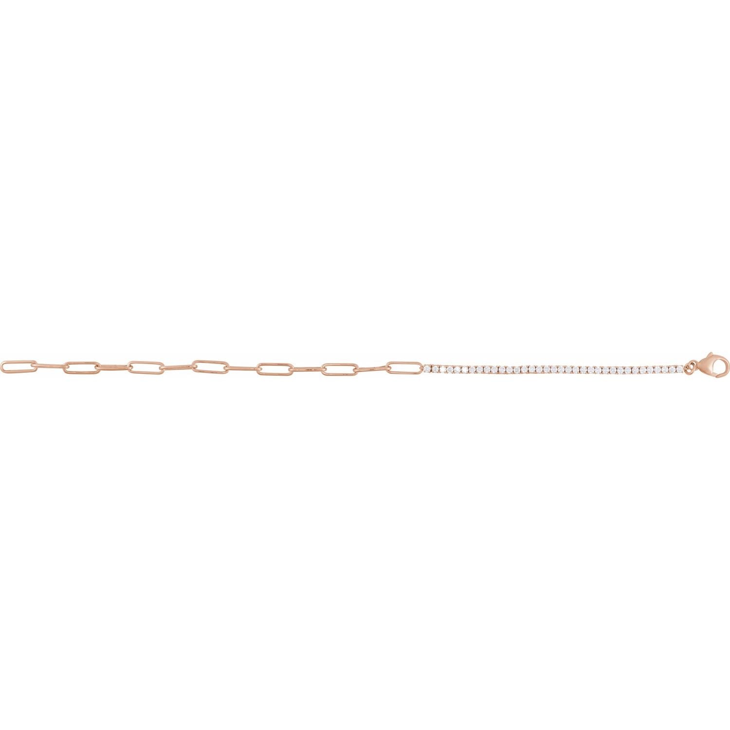 14K Gold Natural Diamond Line Bracelet