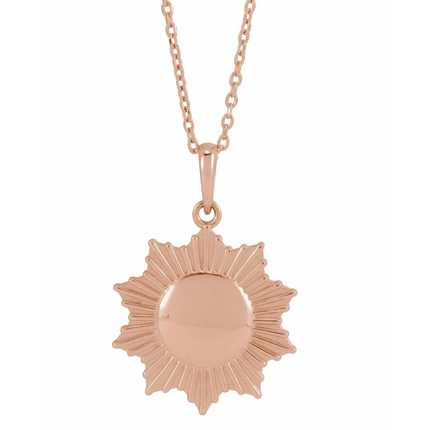 14K Gold Sun Necklace