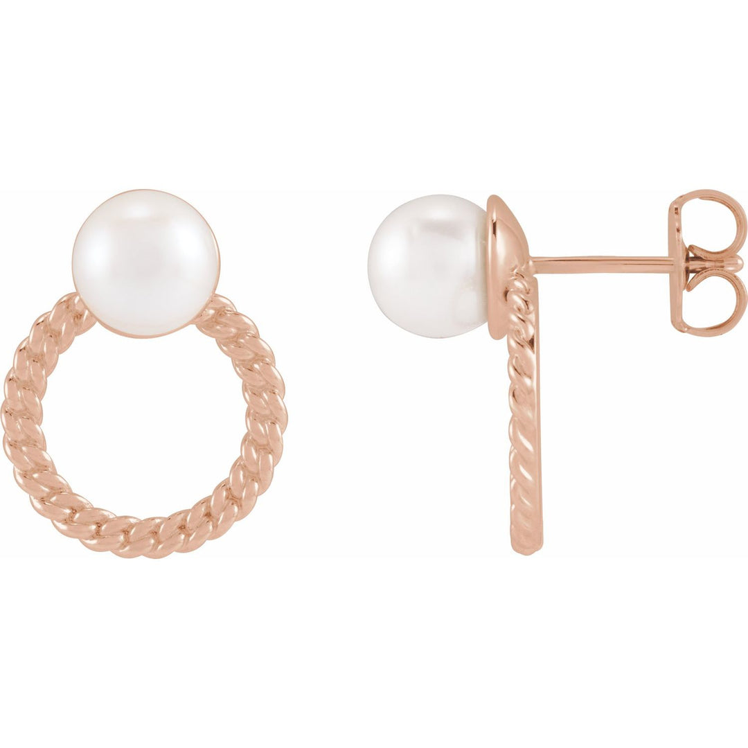 Pearl Curb Chain Earrings