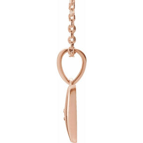 14K Gold Natural Diamond Heart Necklace