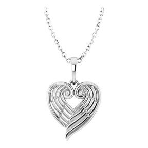 14K Gold Angel Wing Heart 16-18 Necklace