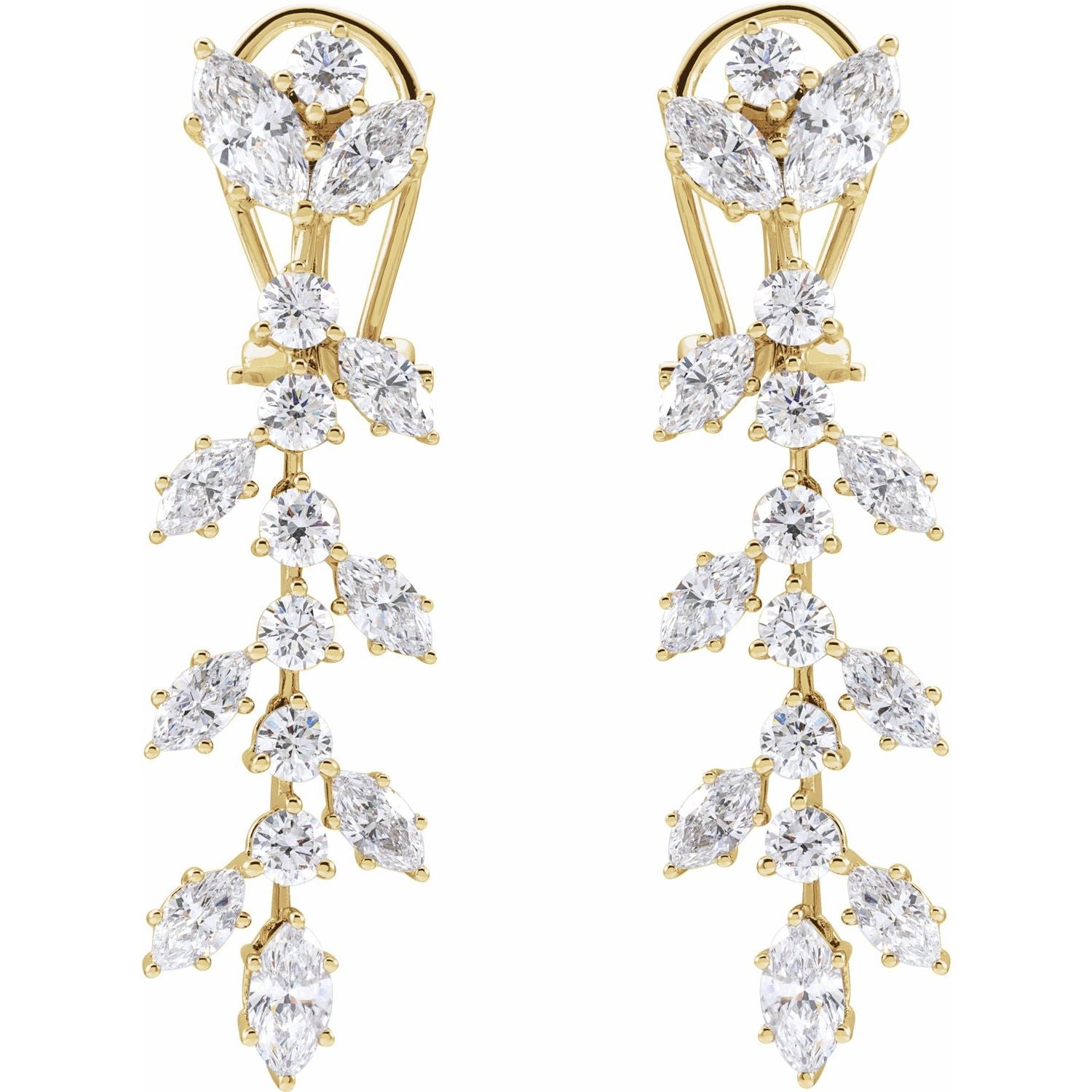 Stunning Lab-Grown Diamond Dangle Earrings in 14K Gold