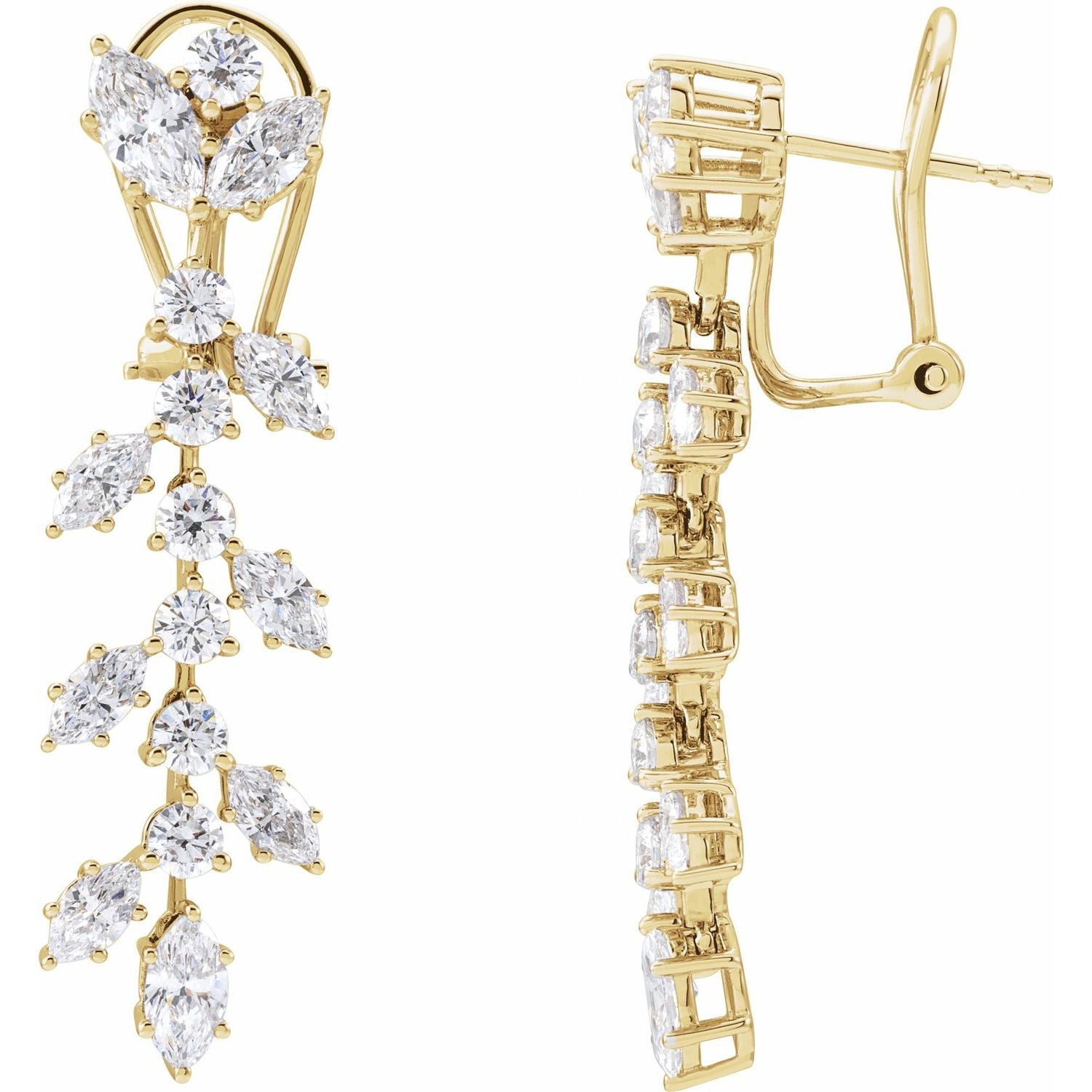 Stunning Lab-Grown Diamond Dangle Earrings in 14K Gold