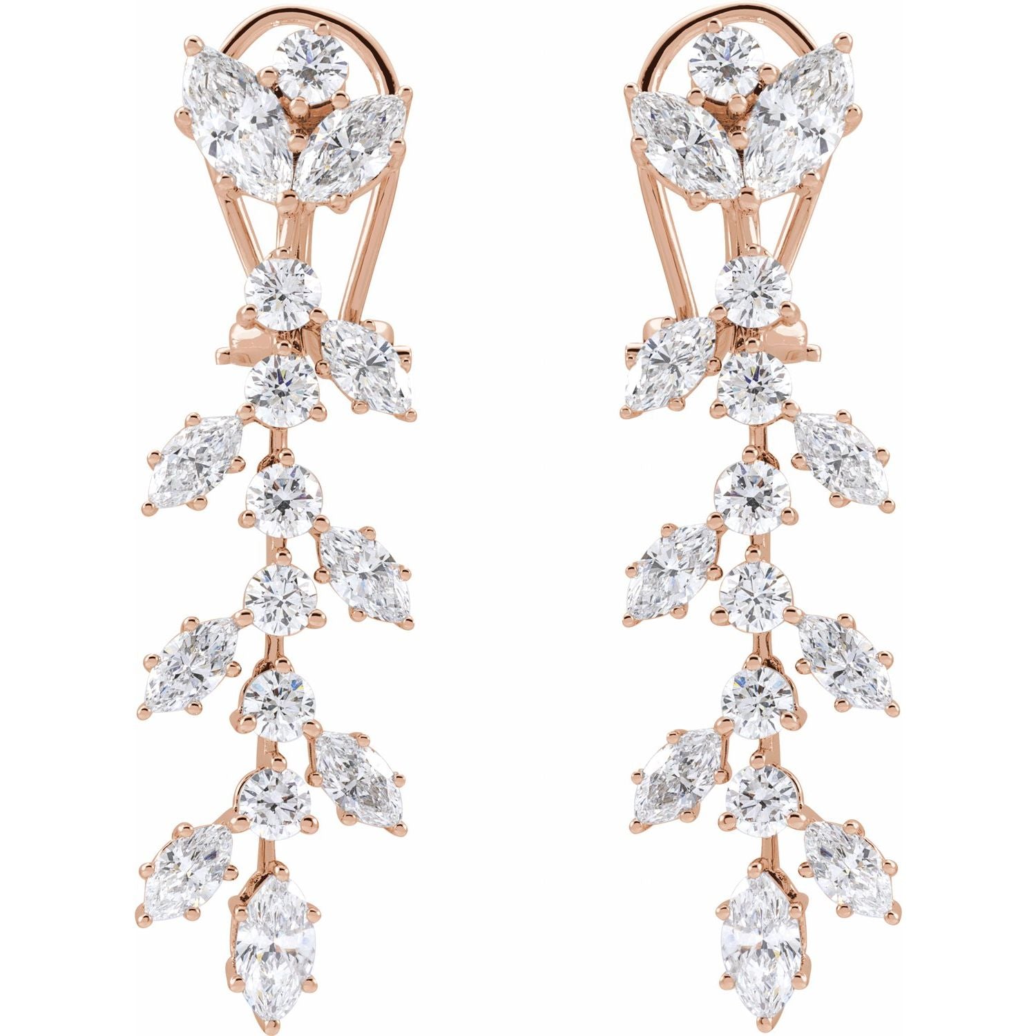 Stunning Lab-Grown Diamond Dangle Earrings in 14K Gold