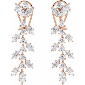 Stunning Lab-Grown Diamond Dangle Earrings in 14K Gold