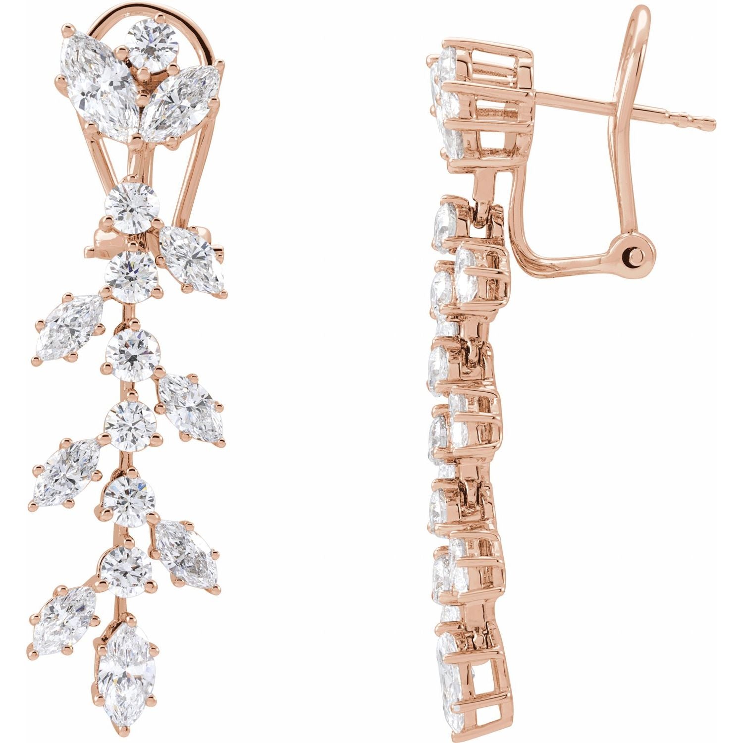 Stunning Lab-Grown Diamond Dangle Earrings in 14K Gold