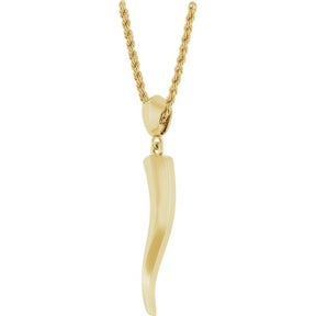 14K Gold Italian Horn Necklace