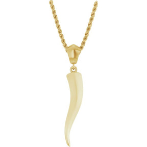 14K Gold Italian Horn Necklace