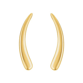 14K Gold Curved Ear Climbers