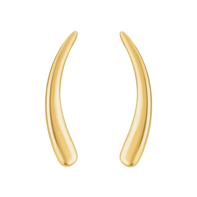 14K Gold Curved Ear Climbers