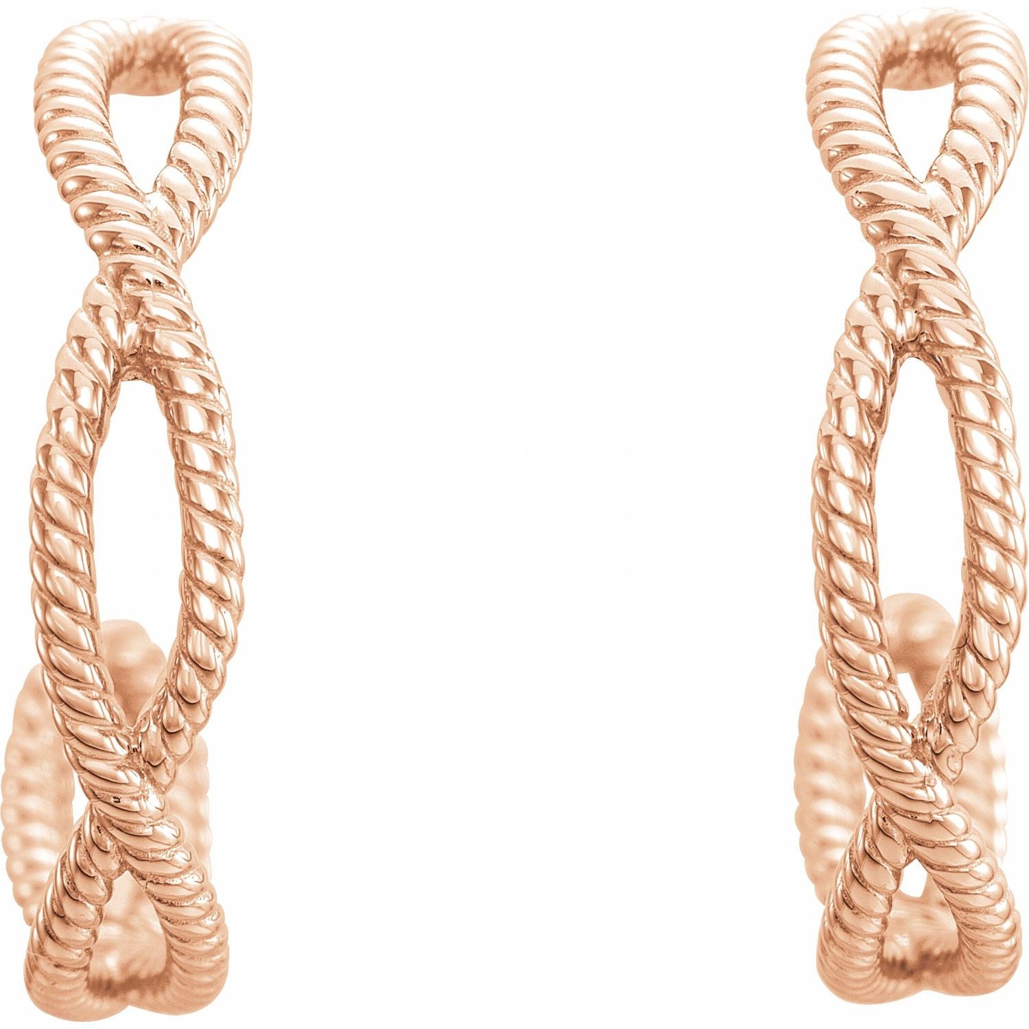 14K Gold Rope Hoop Earrings