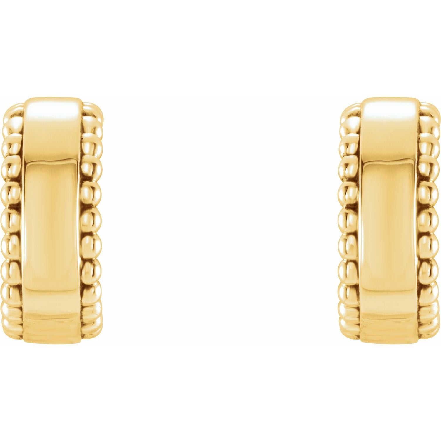 14K Gold Beaded Hoop Earrings