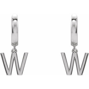 14K Gold Initial A-Z Hinged Huggie Earring