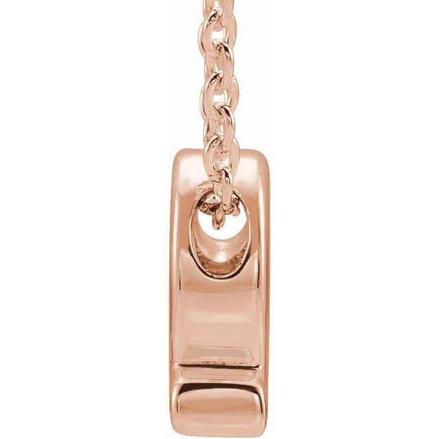 14K Gold Initial A-Z Slide Pendant Necklace