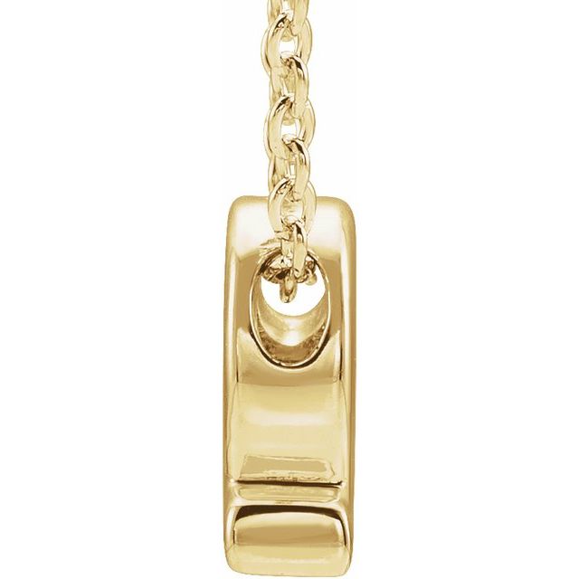 14K Gold Initial A-Z Slide Pendant Necklace