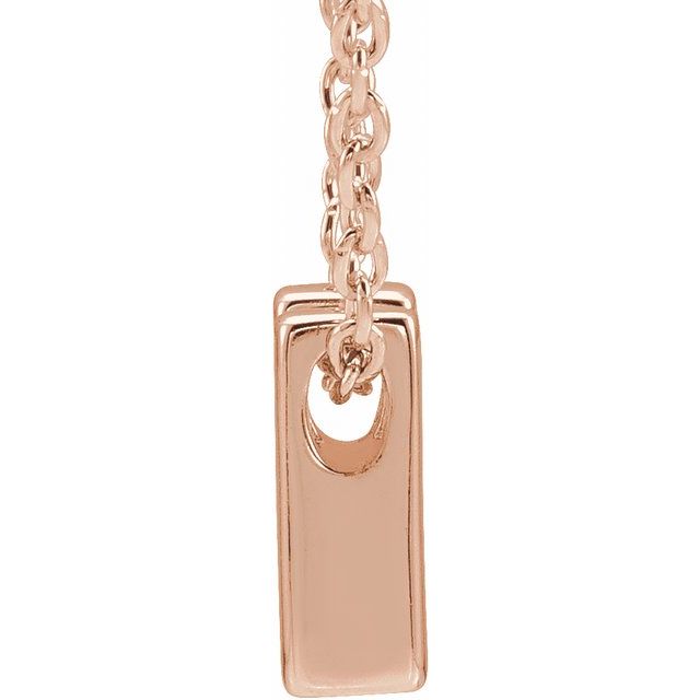 14K Gold Initial A-Z Slide Pendant Necklace