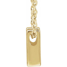 14K Gold Initial A-Z Slide Pendant Necklace