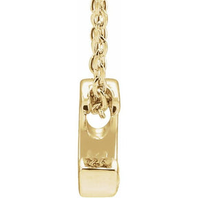 14K Gold Initial A-Z Slide Pendant Necklace