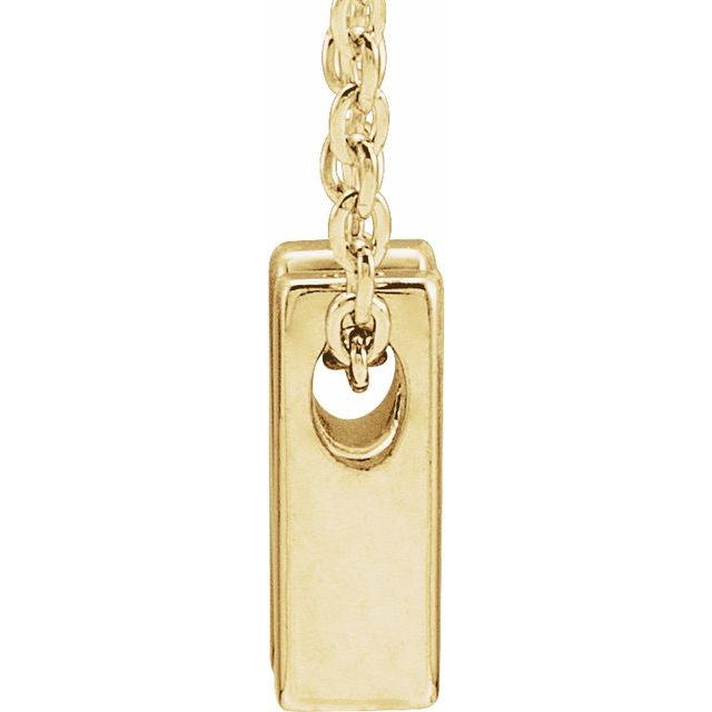 14K Gold Initial A-Z Slide Pendant Necklace