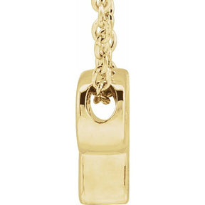 14K Gold Initial A-Z Slide Pendant Necklace