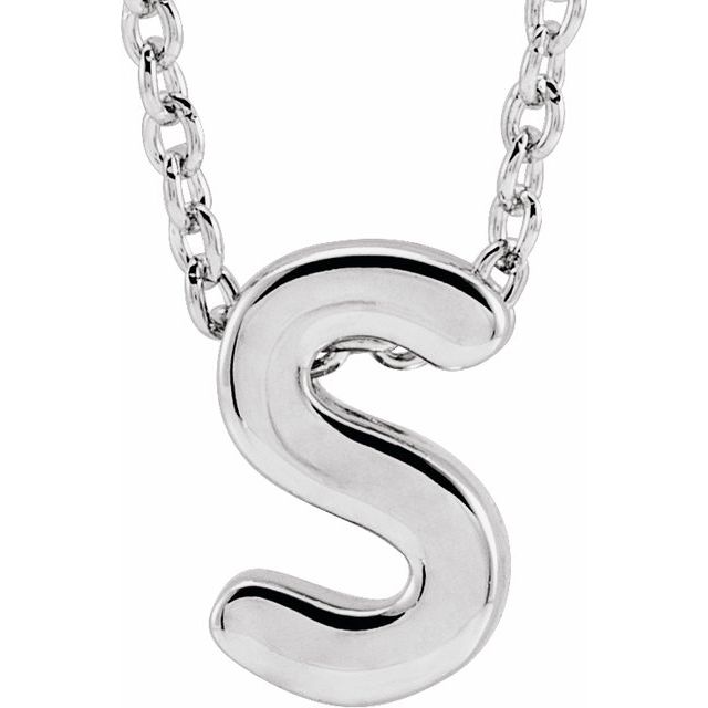 14K Gold Initial A-Z Slide Pendant Necklace