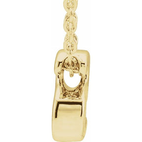 14K Gold Initial A-Z Slide Pendant Necklace