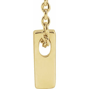 14K Gold Initial A-Z Slide Pendant Necklace