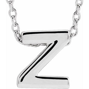 14K Gold Initial A-Z Slide Pendant Necklace