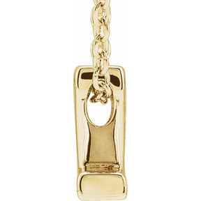 14K Gold Initial A-Z Slide Pendant Necklace