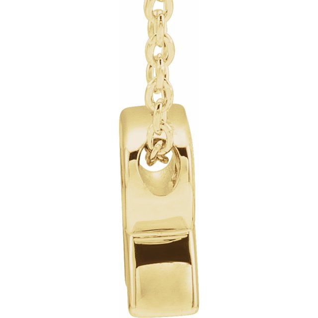 14K Gold Initial A-Z Slide Pendant Necklace