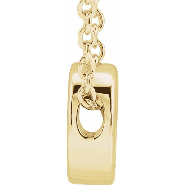 14K Gold Initial A-Z Slide Pendant Necklace